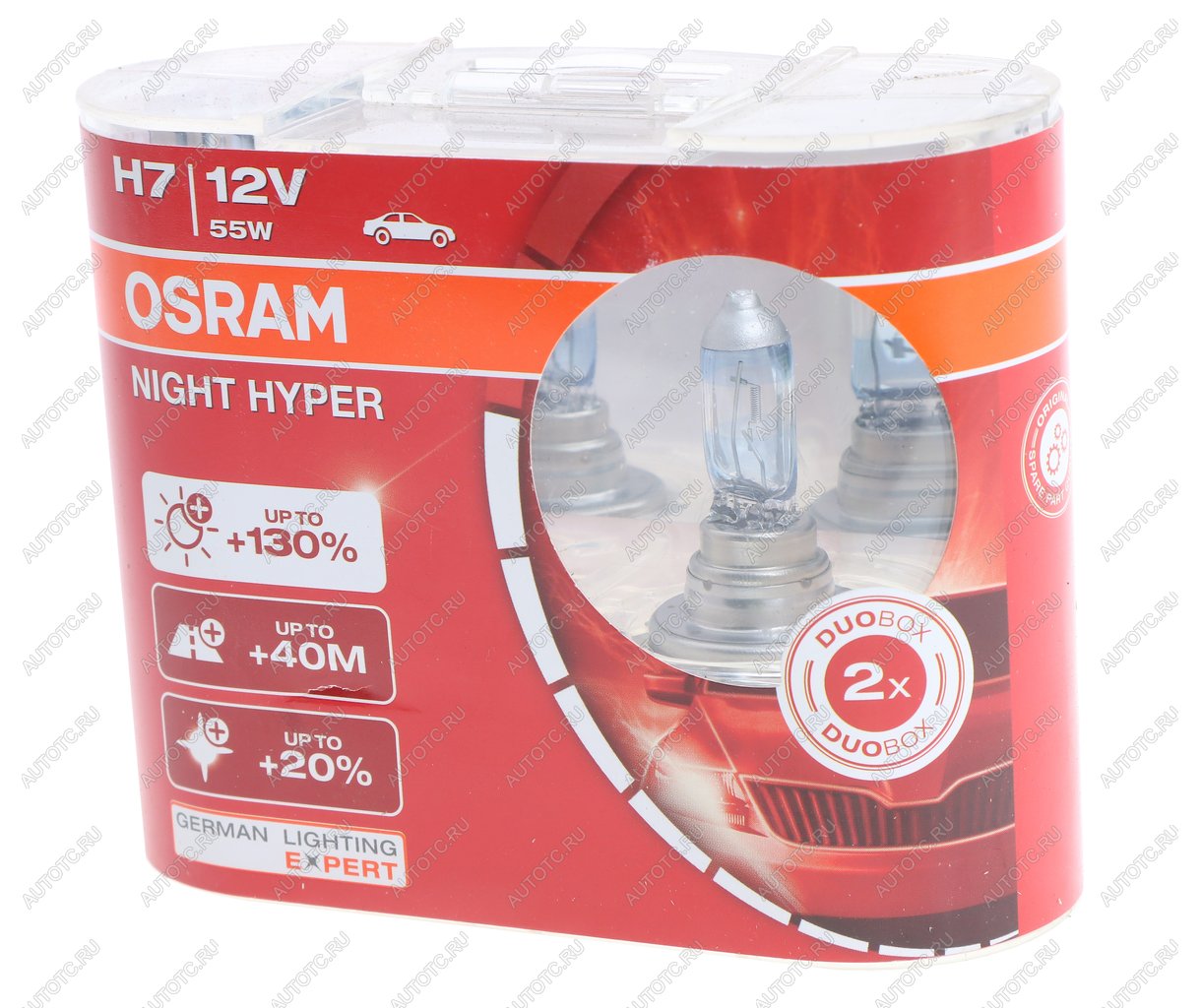 2 269 р. Лампа 12V H7 55W PX26d +130% евробокс (2шт.) Night Hyper OSRAM OSRAM 64210nh-hcb  с доставкой в г. Майкоп