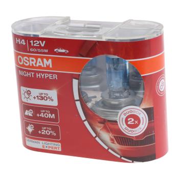 2 099 р. Лампа 12V H4 6055W P43t-38 +130% евробокс (2шт.) Night Hyper OSRAM OSRAM 64193nh-hcb  с доставкой в г. Майкоп. Увеличить фотографию 1