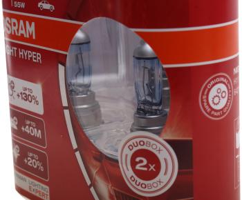 2 499 р. Лампа 12V H11 55W PGJ19-2 +130% евробокс (2шт.) Night Hyper OSRAM OSRAM 64211nh-hcb  с доставкой в г. Майкоп. Увеличить фотографию 3