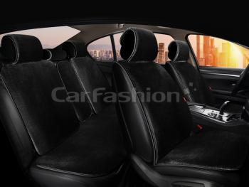 5 649 р. Накидка на сиденье мех искусственный черная 5шт. Alpaca Plus CARFASHION CARFASHION 22168  с доставкой в г. Майкоп. Увеличить фотографию 1