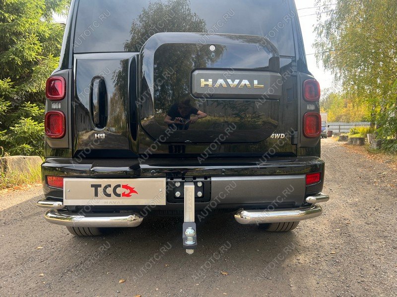 17 999 р. Фаркоп (тягово-сцепное устройство) ТСС Тюнинг  Haval H9 (2024-2025) (шар E нержавейка, надпись Haval)  с доставкой в г. Майкоп
