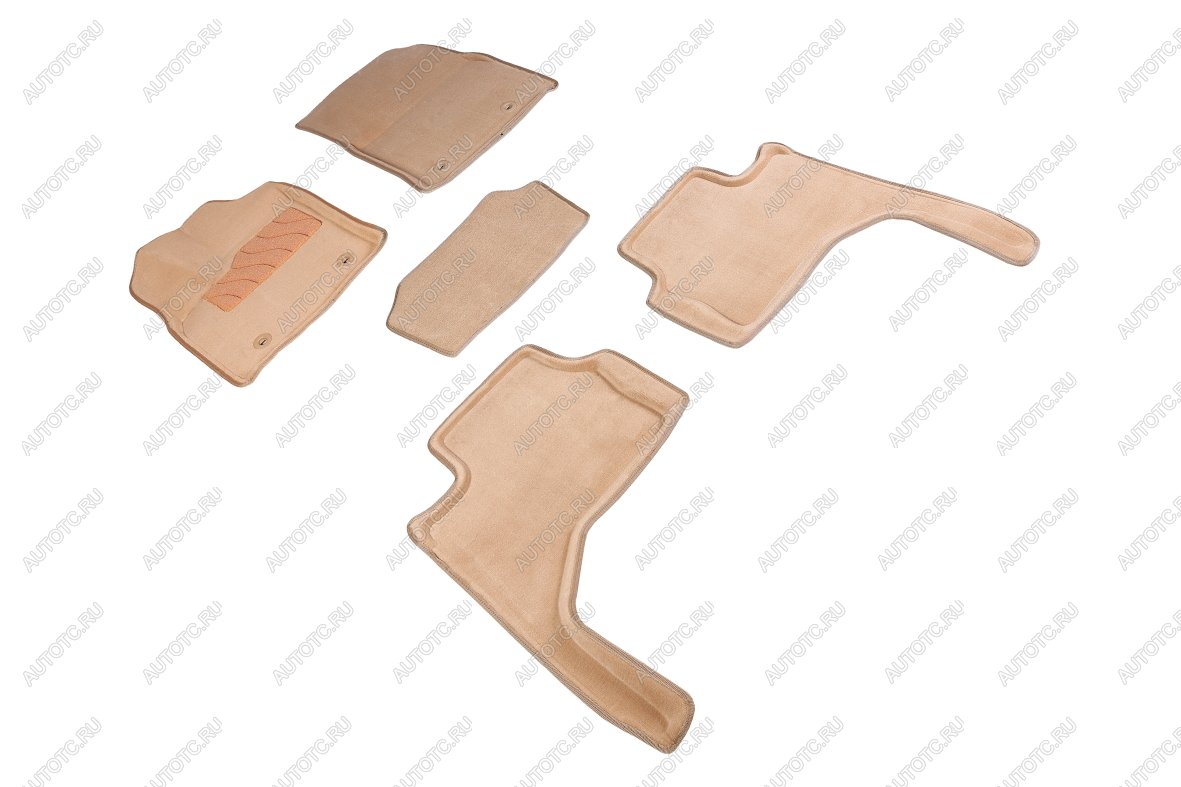 6 199 р. Коврики в салон (3D ВОРС) Seintex  Toyota Land Cruiser  J300 (2021-2025) дорестайлинг (бежевый)  с доставкой в г. Майкоп