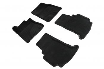 Износостойкие коврики в салон (3D EVA СОТЫ полимер) Seintex Toyota Land Cruiser  200 (2012-2021) 1-ый рестайлинг, 2-ой рестайлинг (черный)