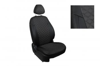 Чехлы на сиденье Алькантара Ромб ( экокожа) Seintex Subaru Forester SJ дорестайлинг (2012-2016) (черный)