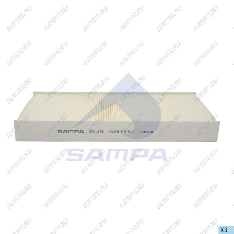 479 р. Фильтр воздушный салона MAN L2000 (361х159х40мм) SAMPA SAMPA 024.158-01  с доставкой в г. Майкоп
