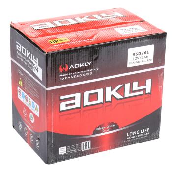 9 499 р. Аккумулятор AOKLY 80Ач обратная полярность AOKLY 6ст80(0) 95d26l  с доставкой в г. Майкоп. Увеличить фотографию 6