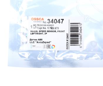 1 869 р. Датчик АБС FORD Transit (06-) колеса переднего OSSCA OSSCA 34047  с доставкой в г. Майкоп. Увеличить фотографию 4