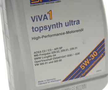 1 689 р. Масло моторное VIVA 1 topsynth Ultra 5W30 синт.1л SRS SRS 40343  с доставкой в г. Майкоп. Увеличить фотографию 2