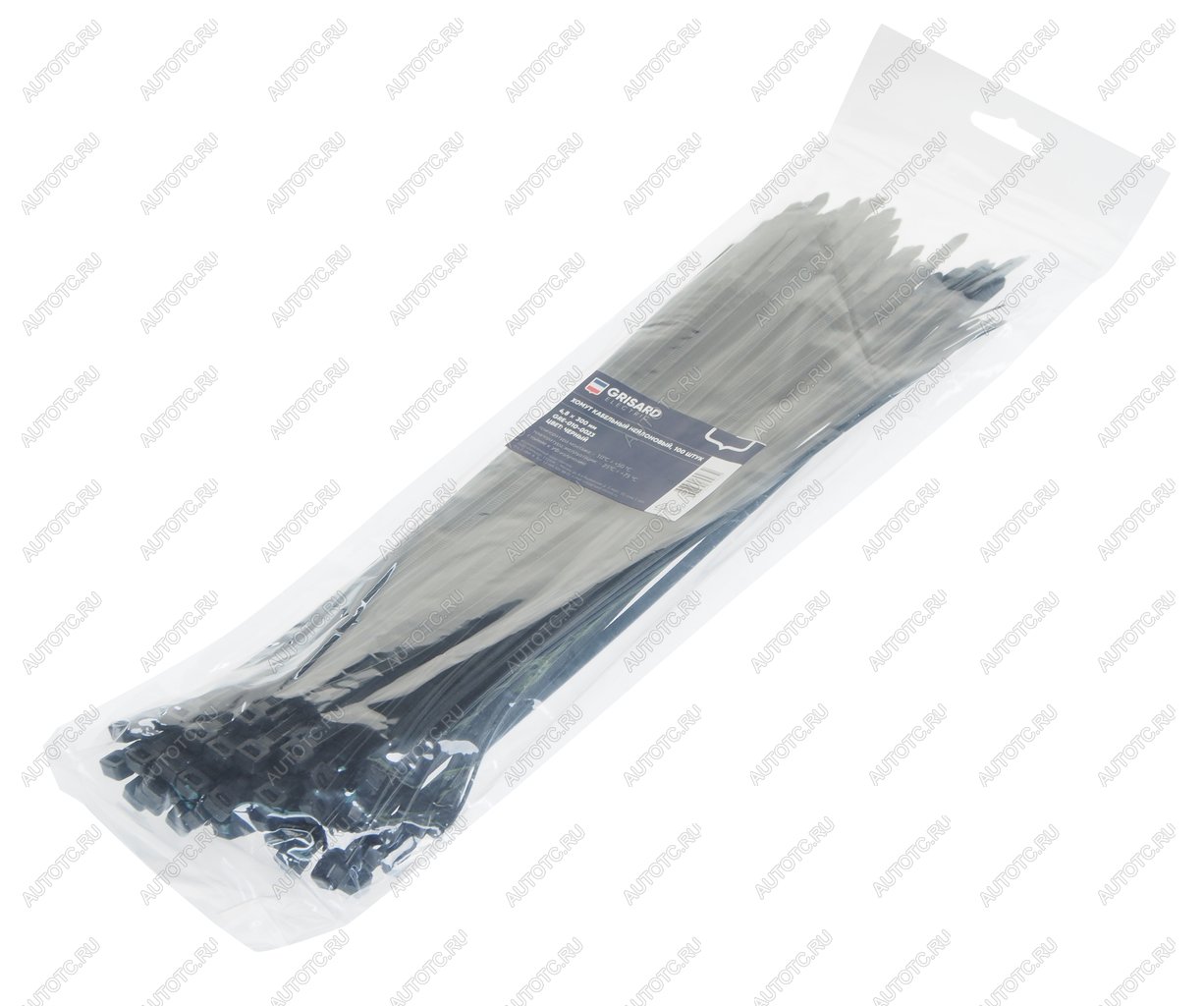 219 р. Хомут-стяжка 300х4.8 пластик черный (100шт.) GRISARD ELECTRIC GRISARD ELECTRIC gre-010-0023  с доставкой в г. Майкоп