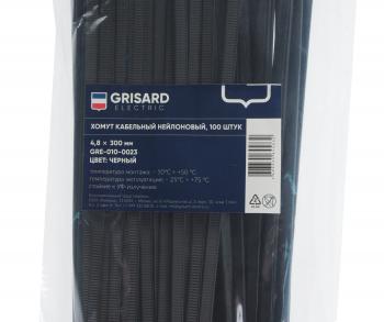 219 р. Хомут-стяжка 300х4.8 пластик черный (100шт.) GRISARD ELECTRIC GRISARD ELECTRIC gre-010-0023  с доставкой в г. Майкоп. Увеличить фотографию 2