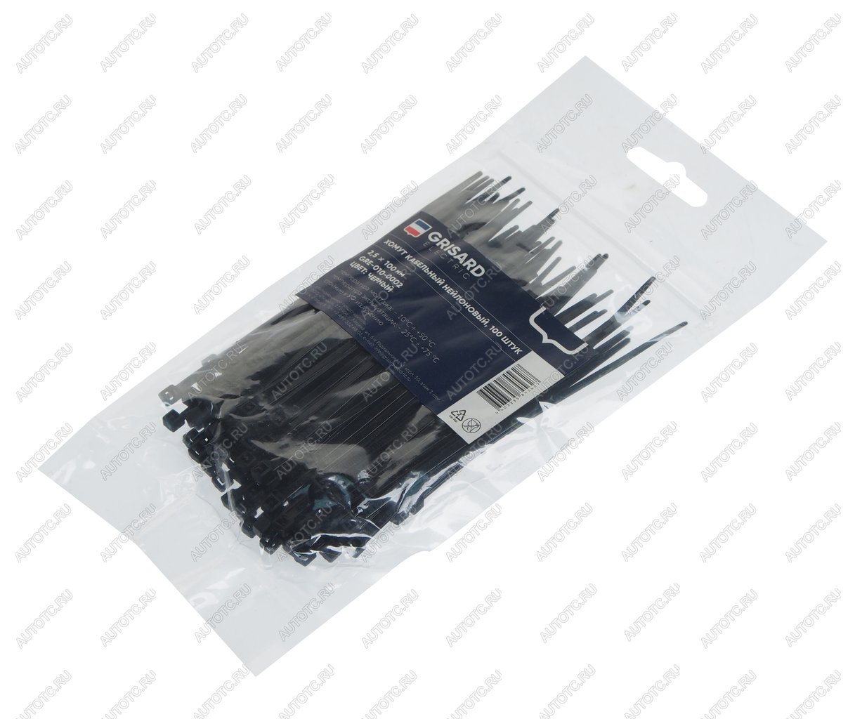 41 р. Хомут-стяжка 100х2.5 пластик черный (100шт.) GRISARD ELECTRIC GRISARD ELECTRIC gre-010-0002  с доставкой в г. Майкоп