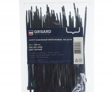 41 р. Хомут-стяжка 100х2.5 пластик черный (100шт.) GRISARD ELECTRIC GRISARD ELECTRIC gre-010-0002  с доставкой в г. Майкоп. Увеличить фотографию 2