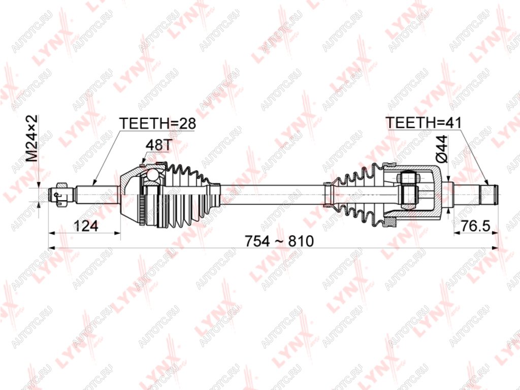 12 449 р. ШРУС наружный FORD Tansit (07-) левый комплект LYNX LYNX cd1050a  с доставкой в г. Майкоп