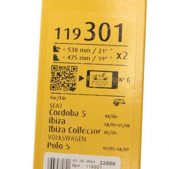 1 999 р. Щетка стеклоочистителя VW Polo 4 (01-) SEAT Cordoba 3 (02-) 530480мм комплект Visioflex SWF SWF 119301  с доставкой в г. Майкоп. Увеличить фотографию 4
