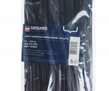 111 р. Хомут-стяжка 200х3.6 пластик черный (100шт.) GRISARD ELECTRIC GRISARD ELECTRIC gre-010-0010  с доставкой в г. Майкоп. Увеличить фотографию 2