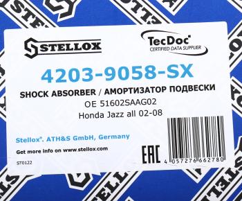 3 179 р. Амортизатор HONDA Jazz (02-08) передний левый газовый STELLOX STELLOX 4203-9058-sx  с доставкой в г. Майкоп. Увеличить фотографию 4