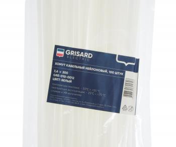 112 р. Хомут-стяжка 200х3.6 пластик белый (100шт.) GRISARD ELECTRIC GRISARD ELECTRIC gre-010-0012  с доставкой в г. Майкоп. Увеличить фотографию 2