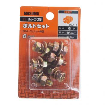 231 р. Болт М6.0x1.0х16.0 с гайкой, шайбой и гровером набор 6шт. MASUMA MASUMA bj-009  с доставкой в г. Майкоп. Увеличить фотографию 2