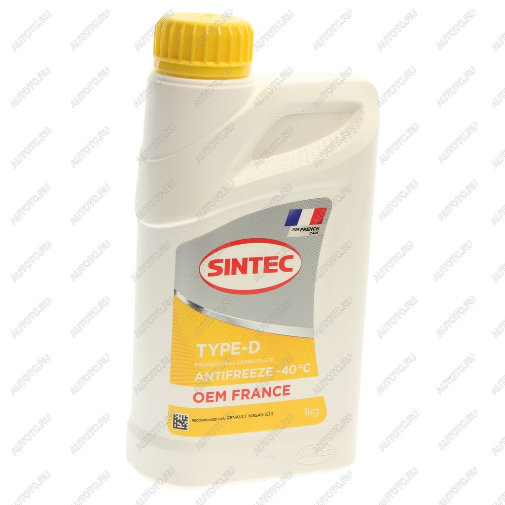 349 р. Антифриз желтый -40C 1кг OEM France Type-D SINTEC SINTEC 6145013  с доставкой в г. Майкоп