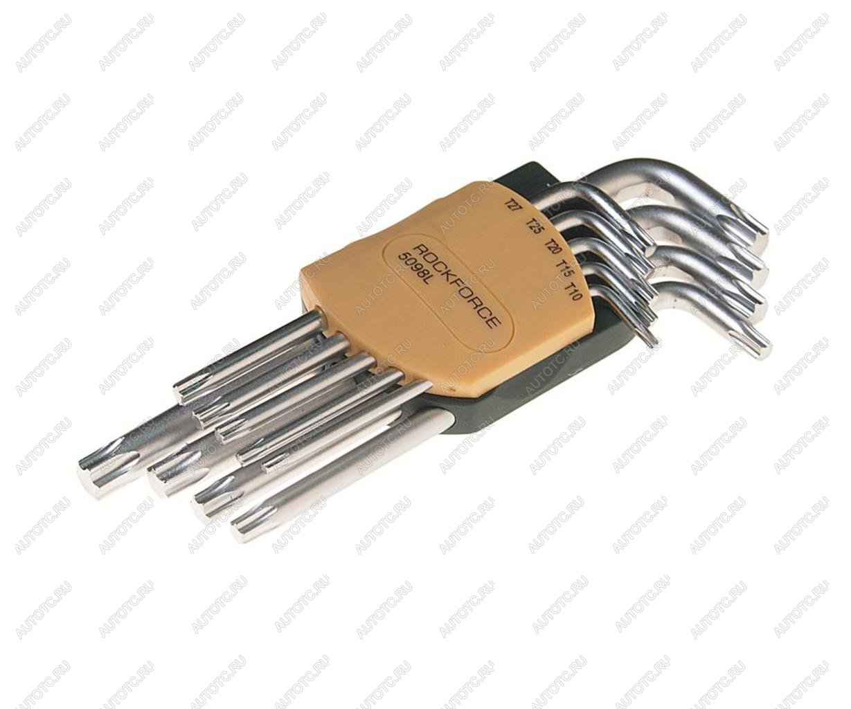 979 р. Набор ключей TORX T10-Т50 Г-образных удлиненных 9 предметов с держателем ROCKFORCE ROCKFORCE rf-5098l  с доставкой в г. Майкоп
