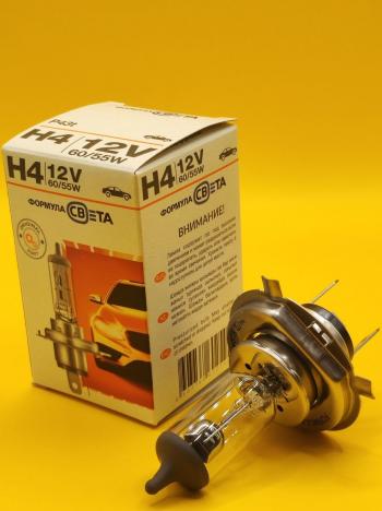 269 р. Лампа автомобильная H4 12V 6055W P43t галогенная для легковых автомобилей ФОРМУЛА СВЕТА 4603768602545  с доставкой в г. Майкоп. Увеличить фотографию 4