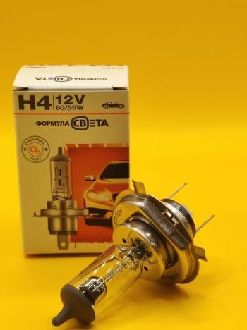 269 р. Лампа автомобильная H4 12V 6055W P43t галогенная для легковых автомобилей ФОРМУЛА СВЕТА 4603768602545  с доставкой в г. Майкоп. Увеличить фотографию 1