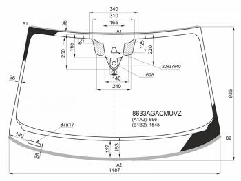 26 449 р. Стекло лобовое (Камера Датчик дождя Проекция Молдинг) Audi A5 16-  S5 17- FUYAO 8633AGACMUVZ  с доставкой в г. Майкоп. Увеличить фотографию 1