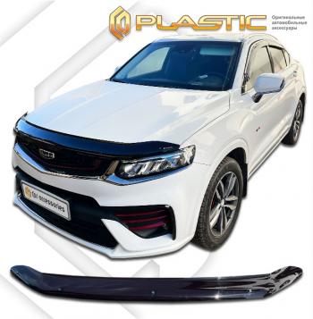2 299 р. Дефлектор капота CA-Plastic Geely Tugella FY11,HPBA4 дорестайлинг (2019-2023) (серия Classic черный)  с доставкой в г. Майкоп. Увеличить фотографию 2