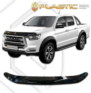 2 099 р. Дефлектор капота (рынок РФ) CA-Plastic JAC T8 Pickup Double Cab (РФ) (2023-2025) (серия Classic черный)  с доставкой в г. Майкоп. Увеличить фотографию 2
