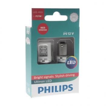 1 279 р. Лампа светодиодная 12V P21W BA15s (2шт.) Led Red Ultinon PHILIPS PHILIPS 11498ulrx2  с доставкой в г. Майкоп. Увеличить фотографию 1