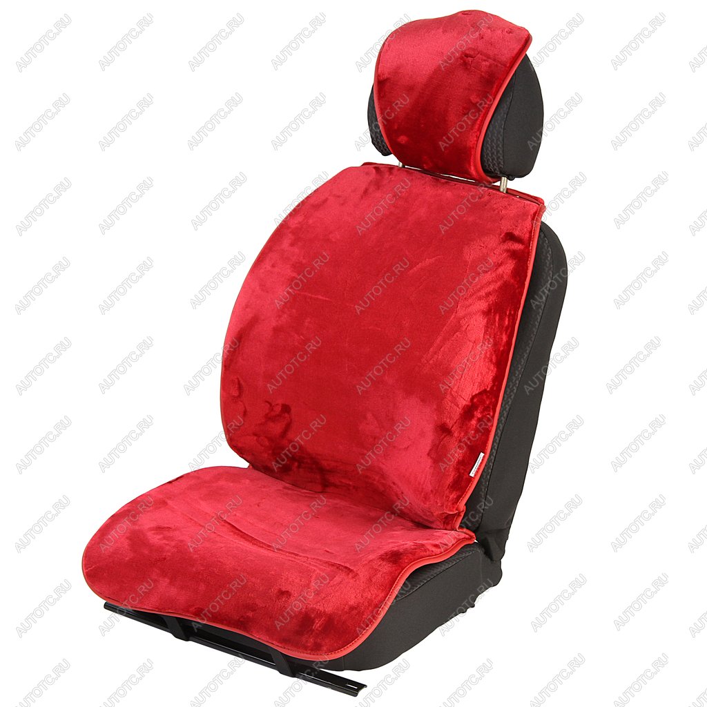 3 199 р. Накидка на сиденье мех искусственный бордовая 2шт. Alpaca Front CARFASHION CARFASHION 21213  с доставкой в г. Майкоп