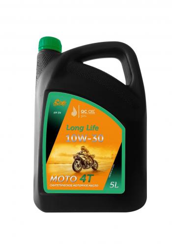 9 449 р. Моторное масло 10W-30 МОТО 4Т QC OIL Long Life синтетическое плакирующее, канистра 5л QC OIL qcllm10w30s5  с доставкой в г. Майкоп. Увеличить фотографию 1