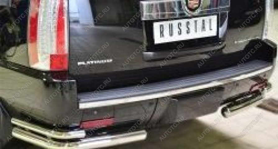 18 449 р. Защита заднего бампера уголки d57 (секции) d42 (секции) Slitkoff  Cadillac Escalade  GMT926 джип 5 дв. (2006-2014) короткая база (нержавейка полированная)  с доставкой в г. Майкоп