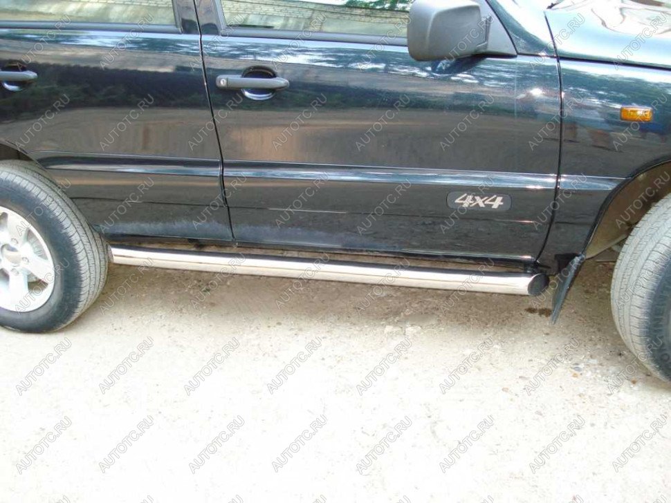 23 799 р. Пороги труба SLITKOFF  Chevrolet Niva  2123 (2002-2008) дорестайлинг (d76 мм)  с доставкой в г. Майкоп