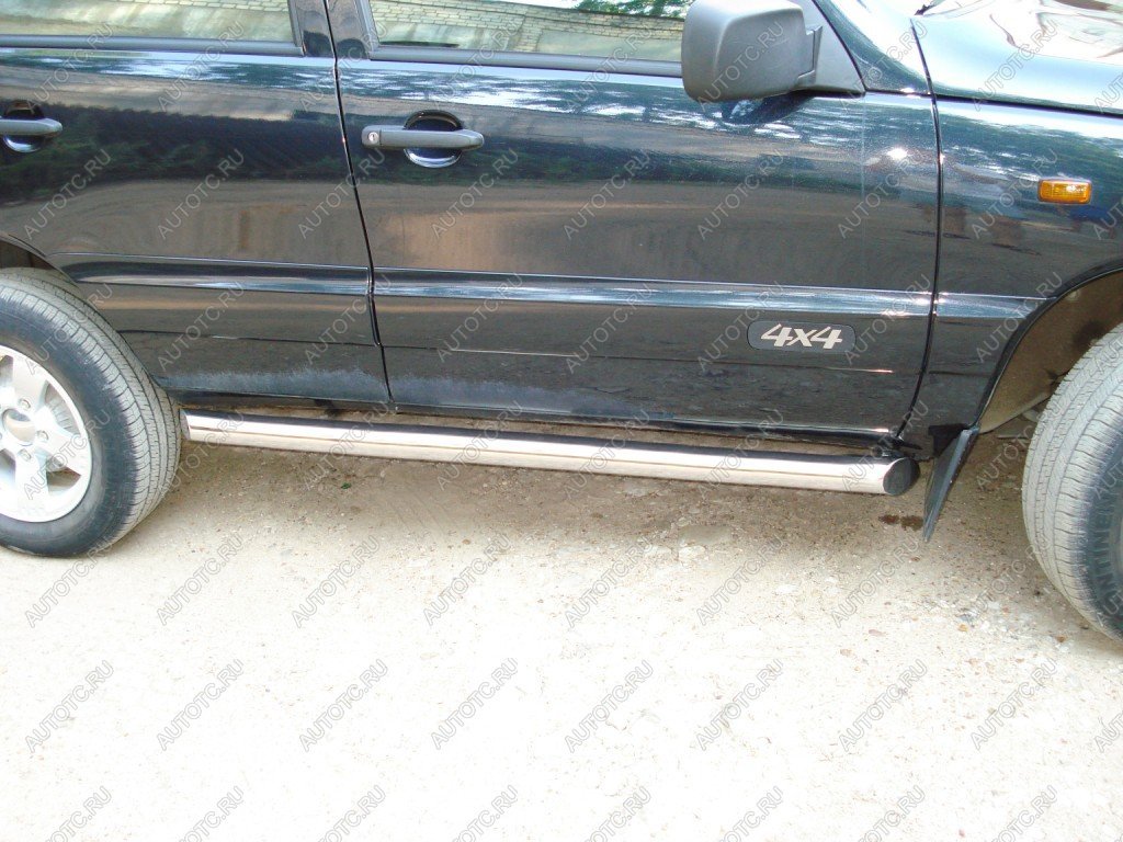 17 749 р. Пороги труба SLITKOFF  Chevrolet Niva  2123 (2002-2020) дорестайлинг, рестайлинг (d57 мм)  с доставкой в г. Майкоп