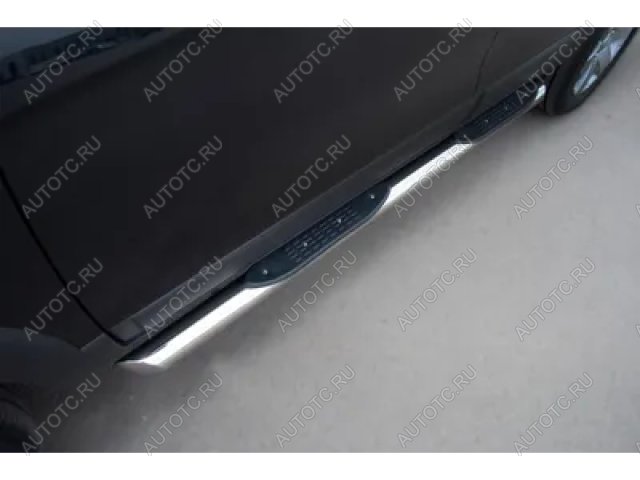 24 549 р. Пороги труба с накладками SLITKOFF  Chevrolet Tahoe  GMT900 (2006-2013) 5 дв. (d76 мм)  с доставкой в г. Майкоп