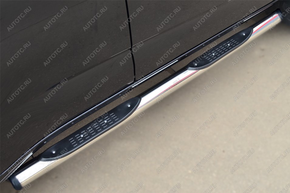 22 549 р. Пороги труба с накладками SLITKOFF  Chevrolet Trailblazer  GM800 (2012-2016) дорестайлинг (d76 мм)  с доставкой в г. Майкоп