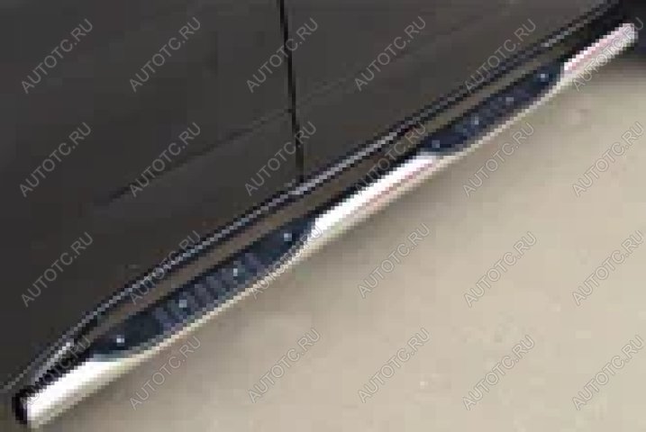 24 549 р. Пороги труба с накладками SLITKOFF  Chevrolet Trailblazer  GM800 (2012-2016) дорестайлинг (d76 мм)  с доставкой в г. Майкоп