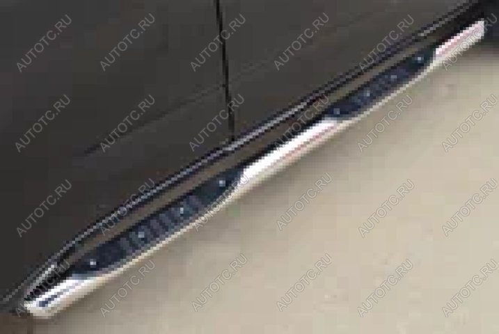 24 549 р. Пороги труба с накладками SLITKOFF  Chevrolet Trailblazer  GM800 (2012-2016) дорестайлинг (d76 мм)  с доставкой в г. Майкоп
