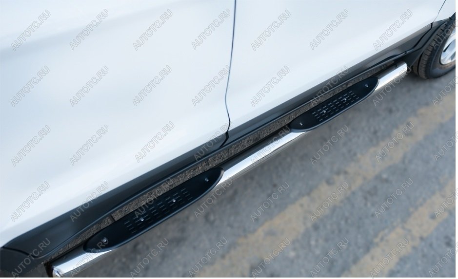 26 999 р. Пороги труба с накладками SLITKOFF  Ford EcoSport (2013-2019) дорестайлинг (d76 мм)  с доставкой в г. Майкоп