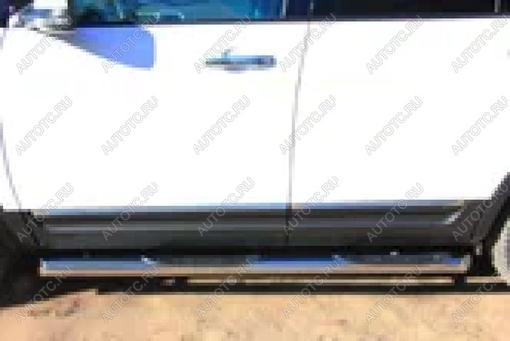 24 549 р. Пороги труба с накладкой SLITKOFF  Ford Explorer  U502 (2010-2016) дорестайлинг (d76 мм)  с доставкой в г. Майкоп