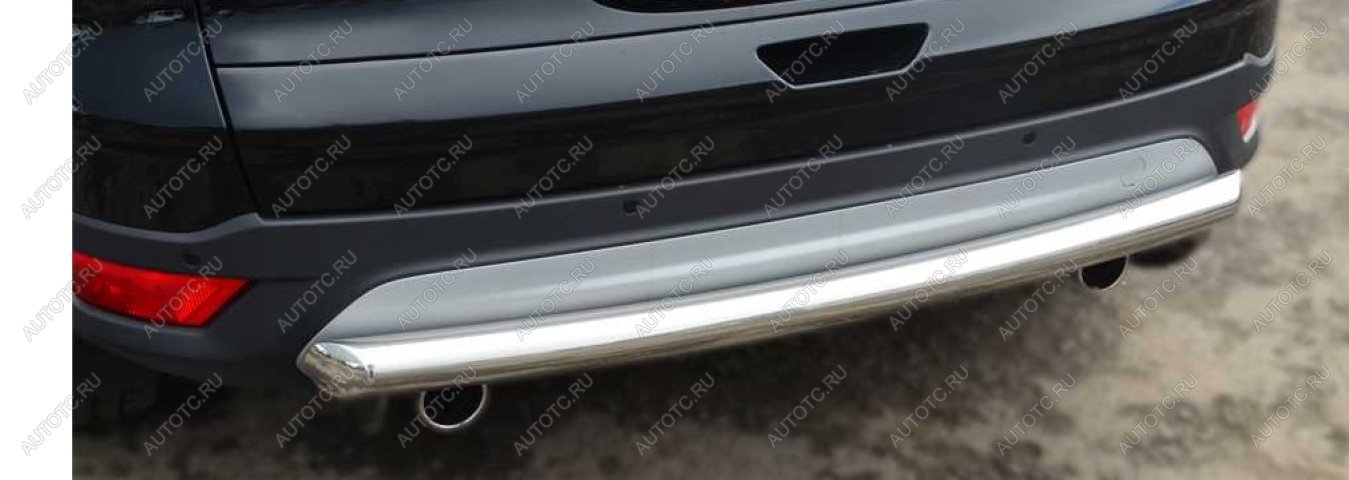 10 249 р. Защита заднего бампера d57 дуга Slitkoff  Ford Kuga  2 (2016-2019) рестайлинг (нержавейка полированная)  с доставкой в г. Майкоп