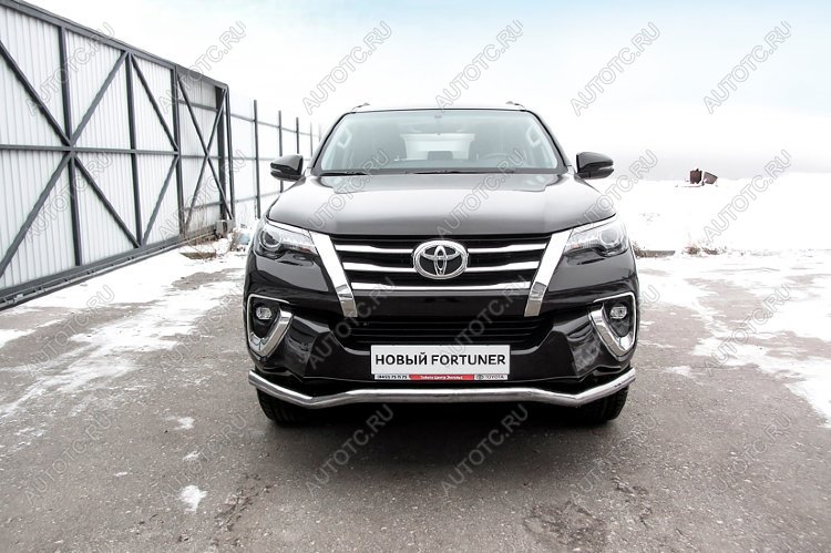 19 799 р. Защита переднего бампера d57 волна (TRD) Slitkoff Toyota Fortuner AN160 рестайлинг (2020-2025) (нержавейка полированная)  с доставкой в г. Майкоп