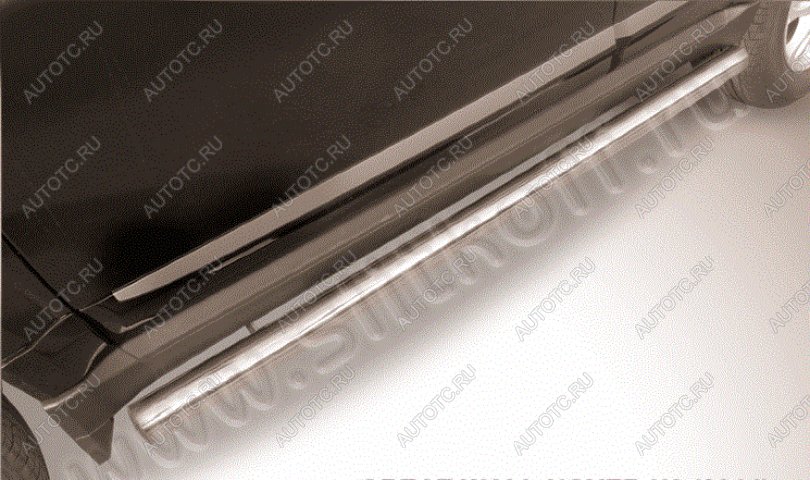 13 799 р. Защита порогов d42 Slitkoff  Toyota Land Cruiser Prado  J120 (2002-2009) (нержавейка, на торцах округлая напайка под 90 градусов)  с доставкой в г. Майкоп