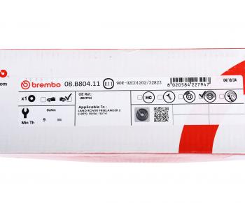 5 299 р. Диск тормозной LAND ROVER Freelander (07-) задний (1шт.) BREMBO BREMBO 08.b804.11  с доставкой в г. Майкоп. Увеличить фотографию 5
