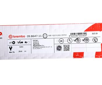 5 349 р. Диск тормозной MITSUBISHI Lancer (08-) передний (1шт.) BREMBO BREMBO 09b64711  с доставкой в г. Майкоп. Увеличить фотографию 7