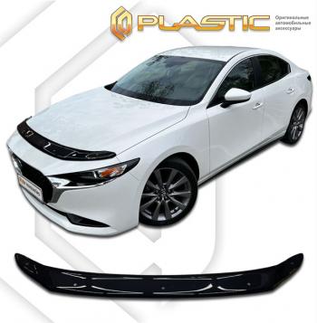 2 099 р. Дефлектор капота CA-Plastic Mazda 3/Axela BP седан (2019-2025) (серия Classic черный)  с доставкой в г. Майкоп. Увеличить фотографию 2