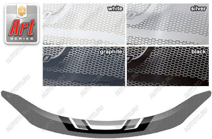 2 299 р. Дефлектор капота CA-Plastic  Nissan Sentra  7 (2014-2017) B17 (серия Art графит)  с доставкой в г. Майкоп