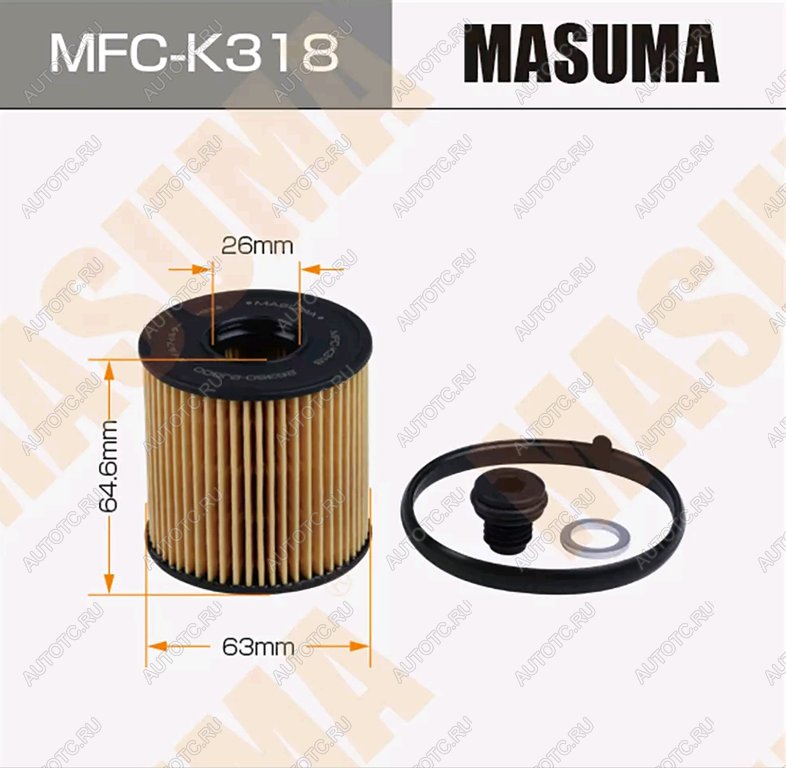 589 р. Фильтр масляный HYUNDAI Creta (21-),Elantra (20-),Tucson (21-) KIA Sportage (22-) (2.0) MASUMA MASUMA mfck318  с доставкой в г. Майкоп
