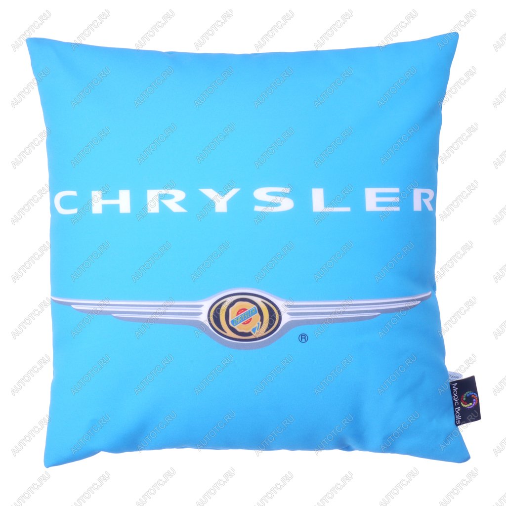 199 р. Подушка автомобильная CHRYSLER (35х35см) антистрессовая голубая MAGIC BALLS MAGIC BALLS ck-00086  с доставкой в г. Майкоп